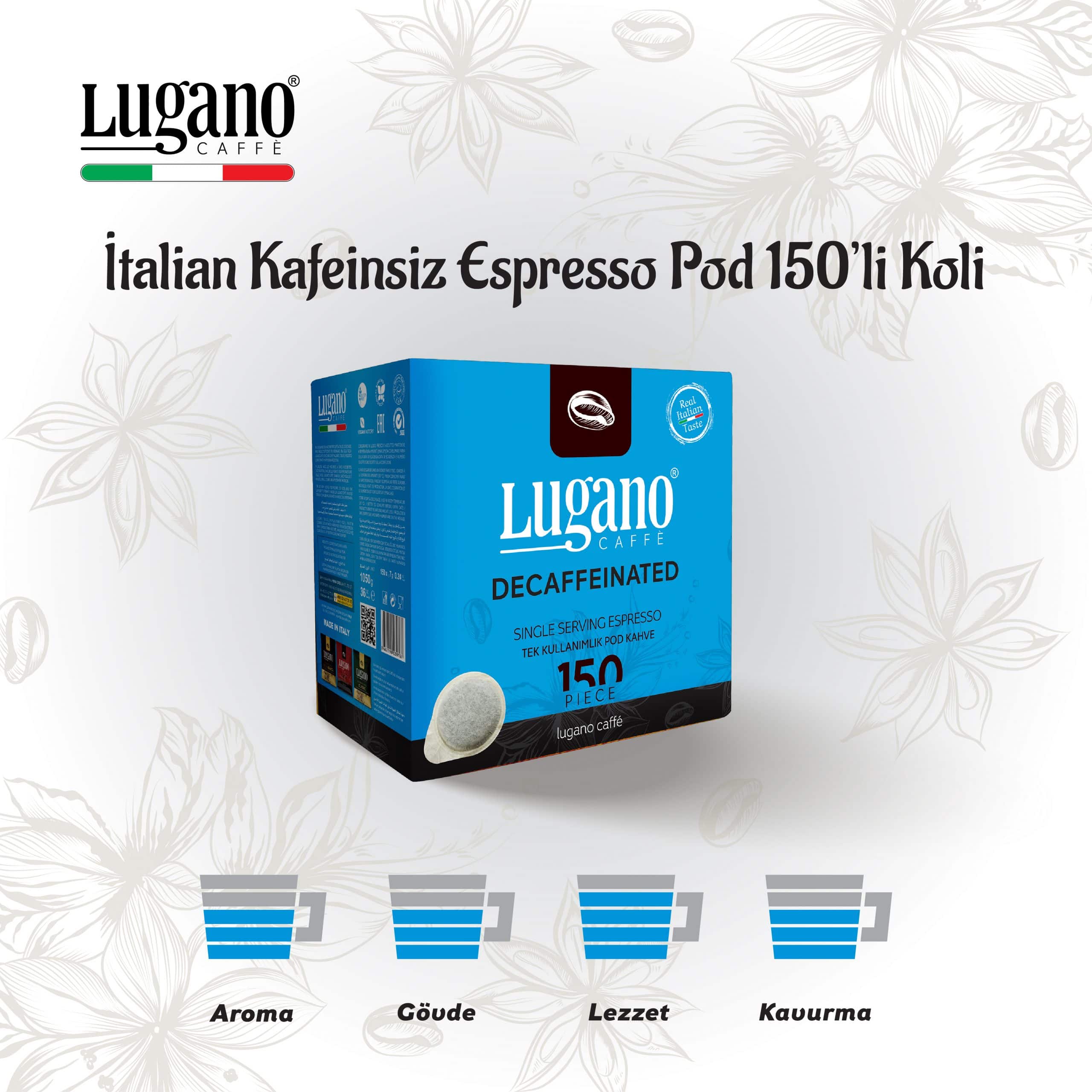 Lugano Caffé Kafeinsiz Espresso Pod